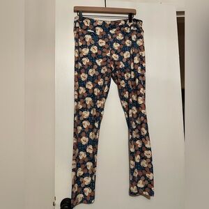 LuLaRoe Mickey Leggings Blue and Brown
